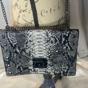 Badgley Mischka Vegan Leather Snake Crossbody Bag